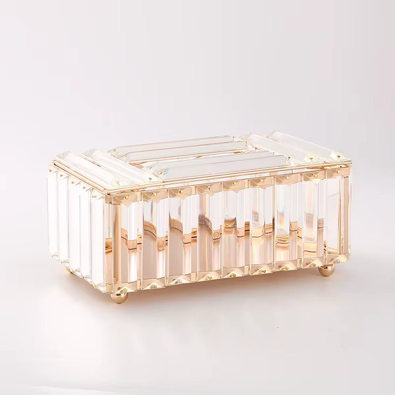 QIAN HU European Style Top Seller Fashion Tissue Box Crystal Rhinestones Home Decoration with Metal Material