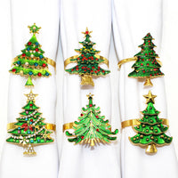 Multi-Color Crystal Christmas Tree Napkin Rings