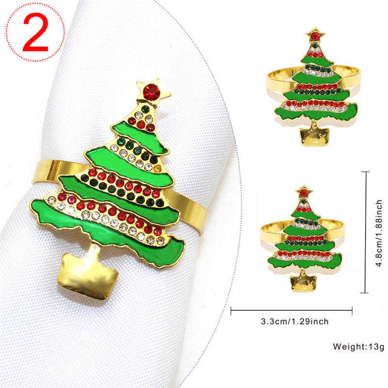 Multi-Color Crystal Christmas Tree Napkin Rings