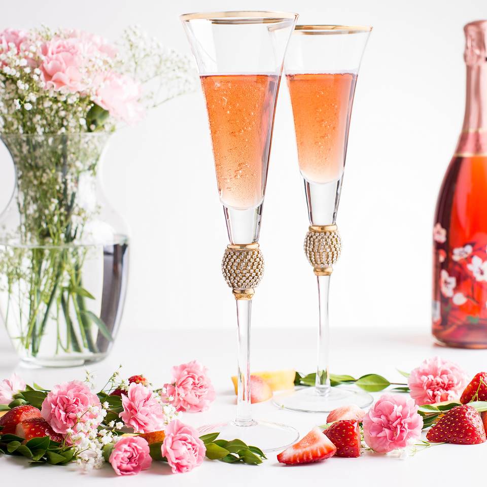 Luxury Diamond Rim Goblet Set Of 5