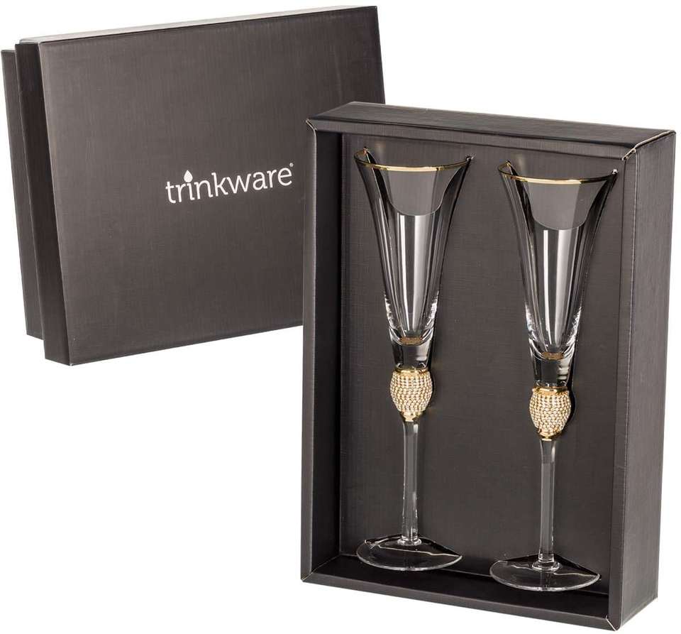Luxury Diamond Rim Goblet Set Of 5