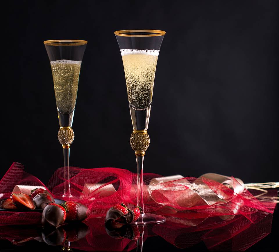 Luxury Diamond Rim Goblet Set Of 5