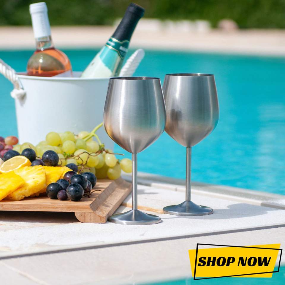 Elegant Unbreakable Stainless Steel Wine Glass - 1 Set
