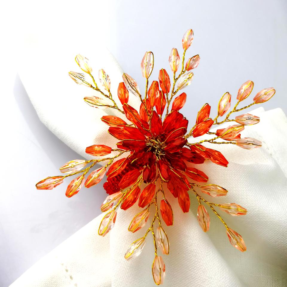 Elegant Flower Acrylic Napkin Rings