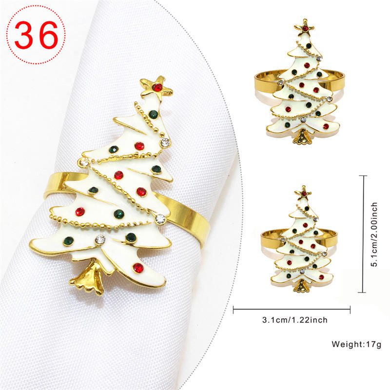 Multi-Color Crystal Christmas Tree Napkin Rings
