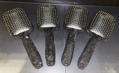 Shiny Bling Bling Diamond Handheld Air Cushion Comb Scalp Massage Detangling Hair Brush Rhinestone Princess Hair Comb