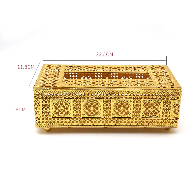 QIAN HU European Style Top Seller Fashion Tissue Box Crystal Rhinestones Home Decoration with Metal Material