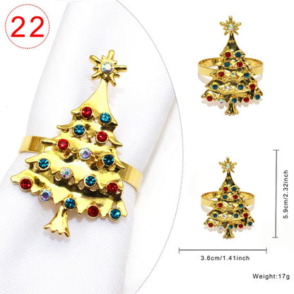 Elegant Gold Christmas Tree Napkin Rings