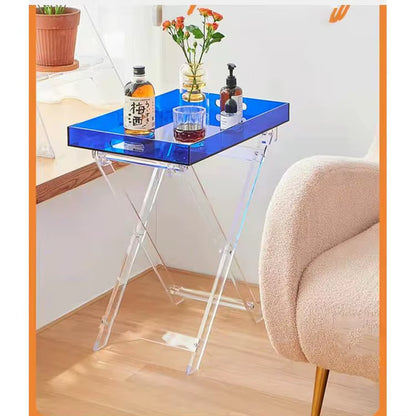 Portable Side Table Foldable Acrylic Table Colorful Coffee Table