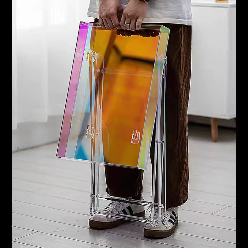 Portable Side Table Foldable Acrylic Table Colorful Coffee Table
