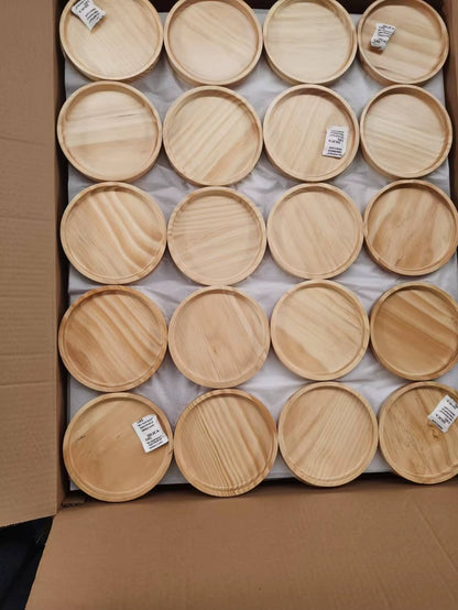 Modern round Bamboo and Wooden Sofa Cutlery Serving Breakfast Trays Factory Price 100Pcs MOQ for Party Occasions