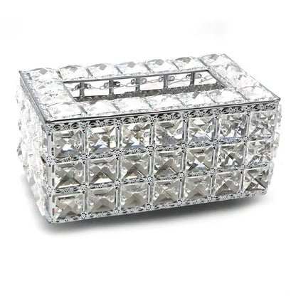 QIAN HU European Style Top Seller Fashion Tissue Box Crystal Rhinestones Home Decoration with Metal Material