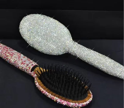 Shiny Bling Bling Diamond Handheld Air Cushion Comb Scalp Massage Detangling Hair Brush Rhinestone Princess Hair Comb