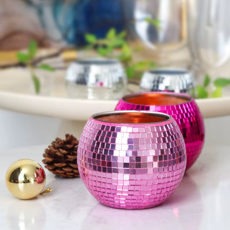 Mosaic Disco Ball Candle