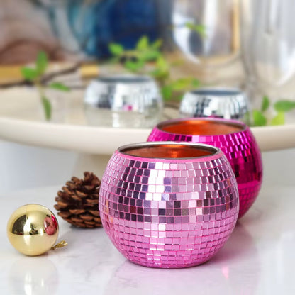 Mosaic Disco Ball Candle