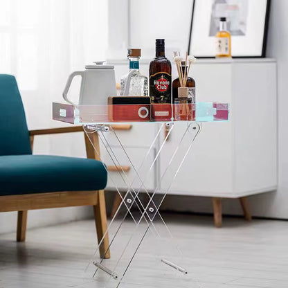 Portable Side Table Foldable Acrylic Table Colorful Coffee Table