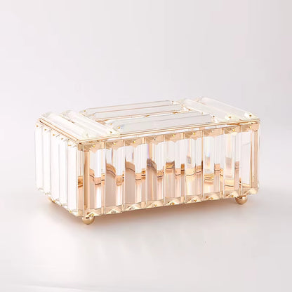 QIAN HU European Style Top Seller Fashion Tissue Box Crystal Rhinestones Home Decoration with Metal Material