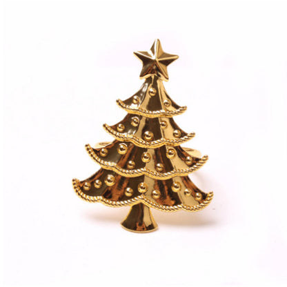 Elegant Gold Christmas Tree Napkin Rings