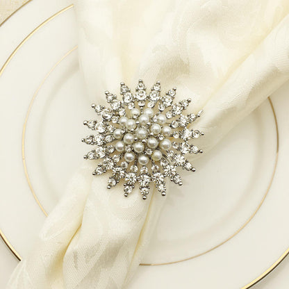Elegant Pearl Napkin Ring Holders