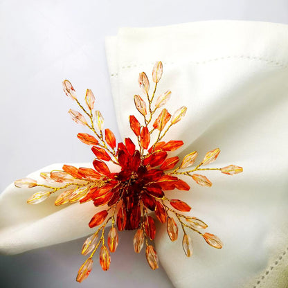 Elegant Flower Acrylic Napkin Rings