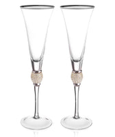 Luxury Diamond Rim Champagne Flutes (Minimum of 10)