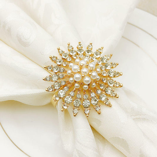 Elegant Pearl Napkin Ring Holders