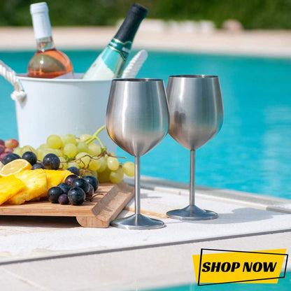 Elegant Unbreakable Stainless Steel Wine Glass - 1 Set