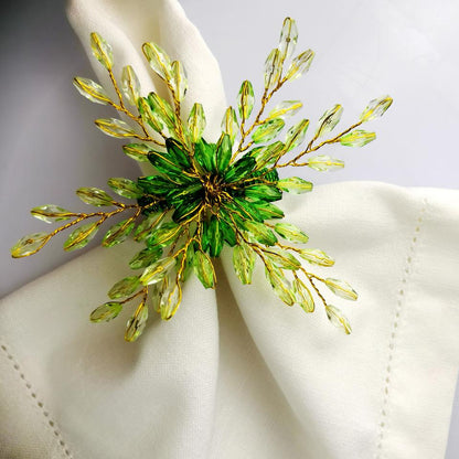 Elegant Flower Acrylic Napkin Rings