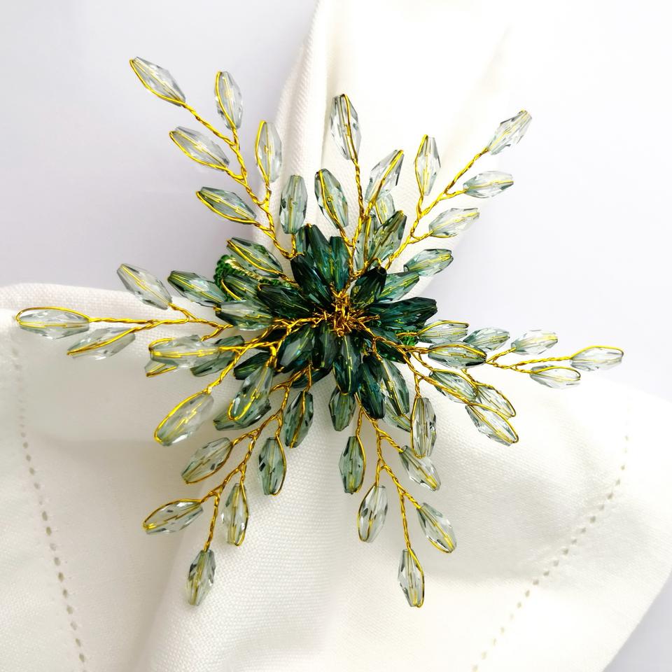 Elegant Flower Acrylic Napkin Rings