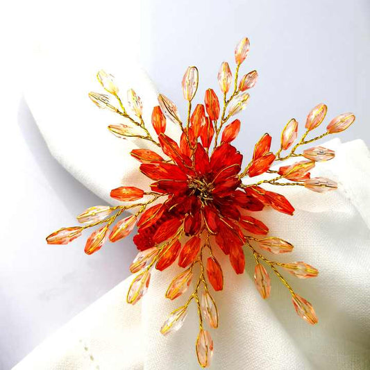 Elegant Flower Acrylic Napkin Rings