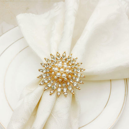 Elegant Pearl Napkin Ring Holders