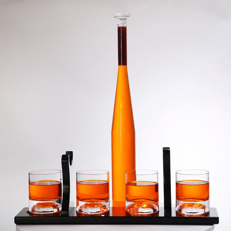 Baseball Bat Whiskey Decanter Set