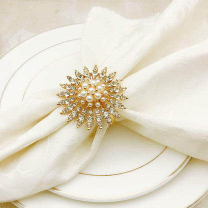Elegant Pearl Napkin Ring Holders