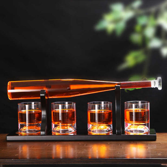 Baseball Bat Whiskey Decanter Set