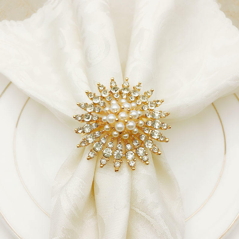 Elegant Pearl Napkin Ring Holders