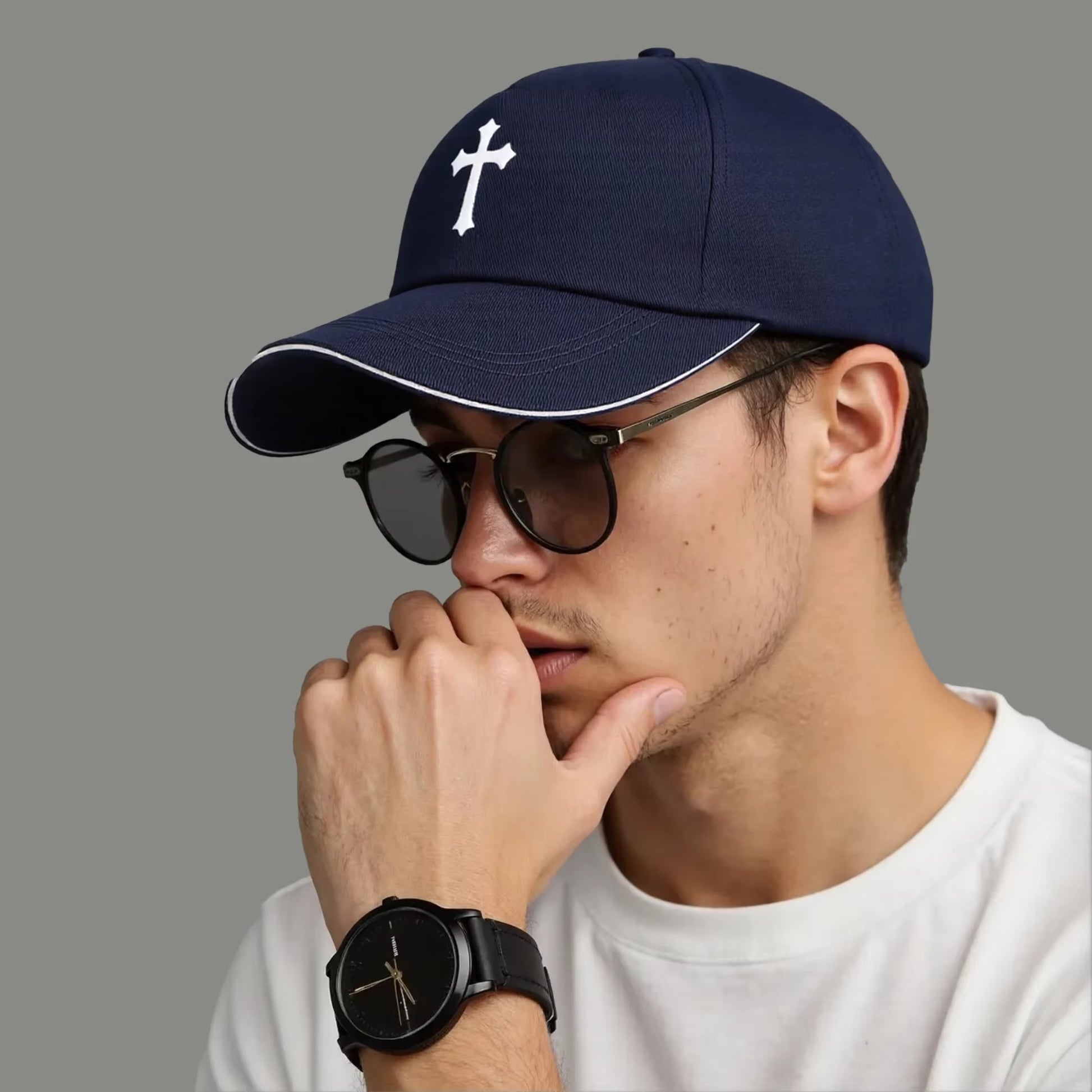 Retro Art Cross Casual Sun Hat - Unisex Retro Cross Outdoor Cap - Retro Cross Print Unisex Baseball Cap