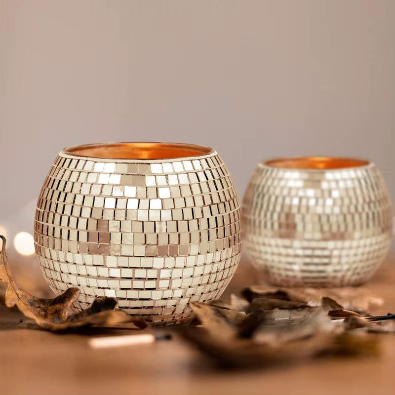 Mosaic Disco Ball Candle