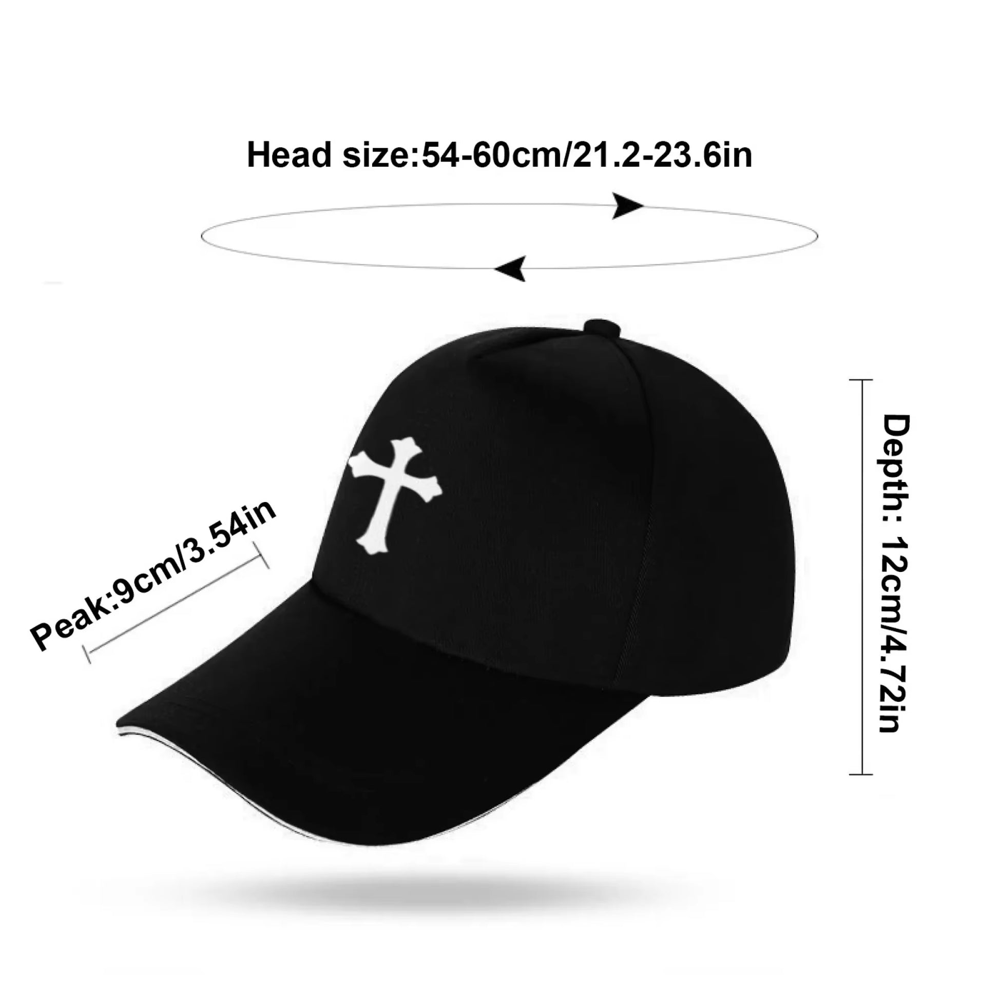 Retro Art Cross Casual Sun Hat - Unisex Retro Cross Outdoor Cap - Retro Cross Print Unisex Baseball Cap