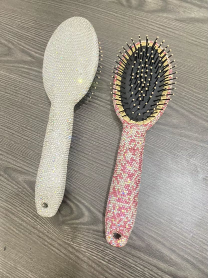 Shiny Bling Bling Diamond Handheld Air Cushion Comb Scalp Massage Detangling Hair Brush Rhinestone Princess Hair Comb