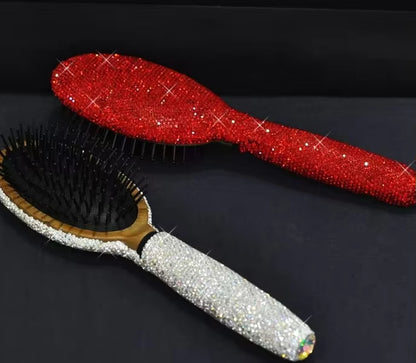 Shiny Bling Bling Diamond Handheld Air Cushion Comb Scalp Massage Detangling Hair Brush Rhinestone Princess Hair Comb
