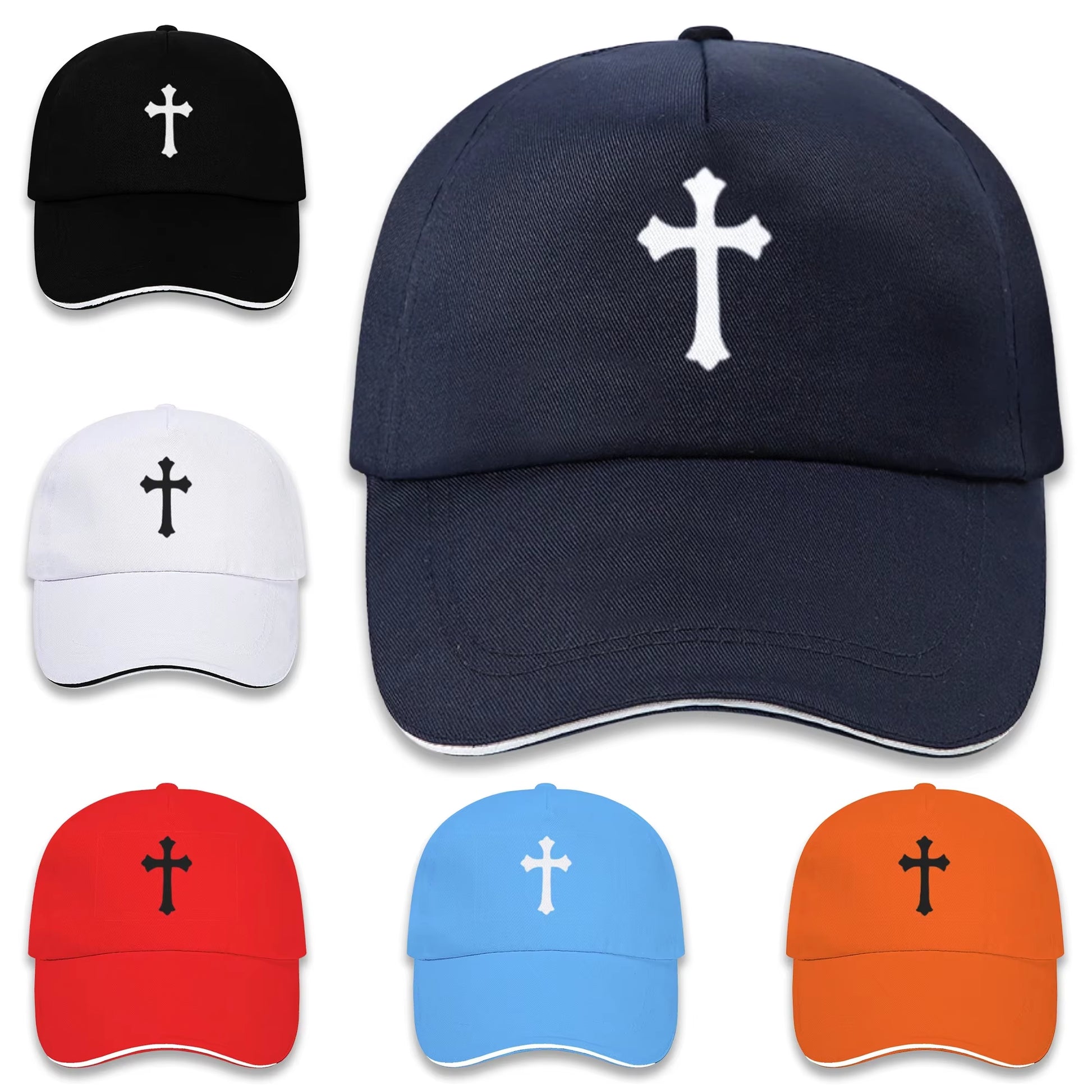 Retro Art Cross Casual Sun Hat - Unisex Retro Cross Outdoor Cap - Retro Cross Print Unisex Baseball Cap