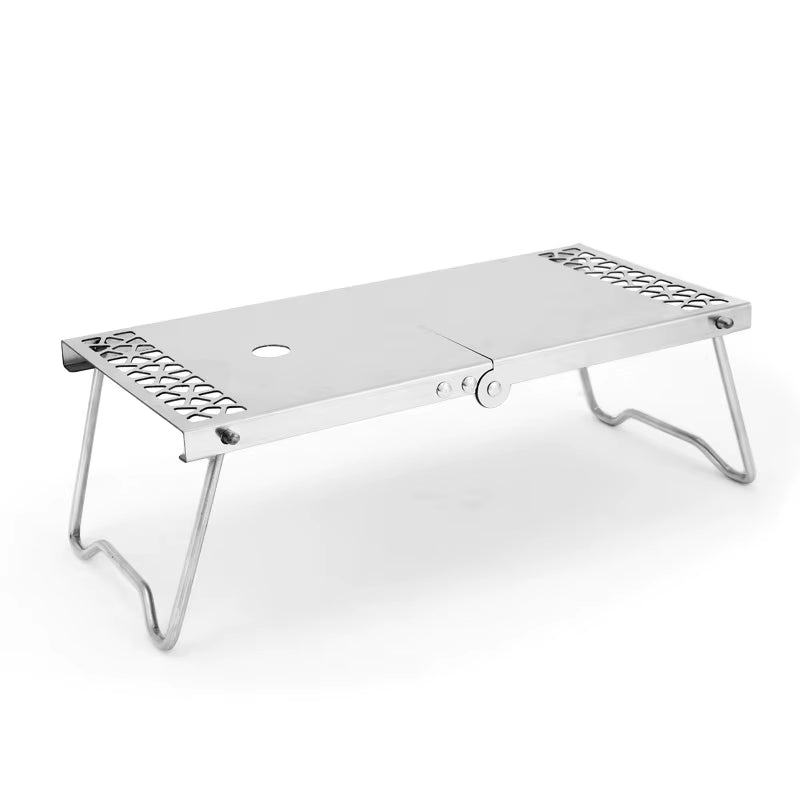 Folding Camping Table, Multi-Functional Stainless Steel Stackable Table, Folding Stove Stand Table for Outdoor Picnic